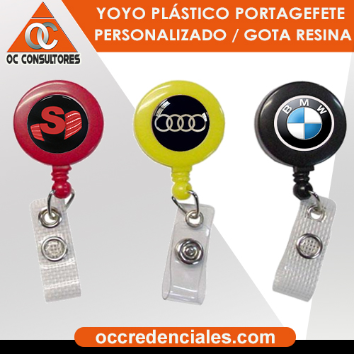 Yoyos portagafetes personalizados Para Credencial Plastico Metálico